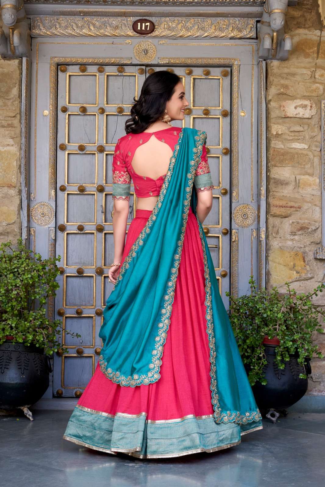 Unique Pink & Blue PVL - Indian Dress House 786