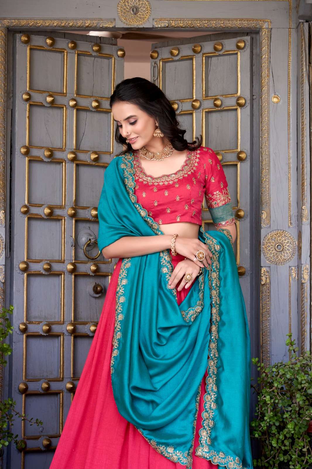 Unique Pink & Blue PVL - Indian Dress House 786