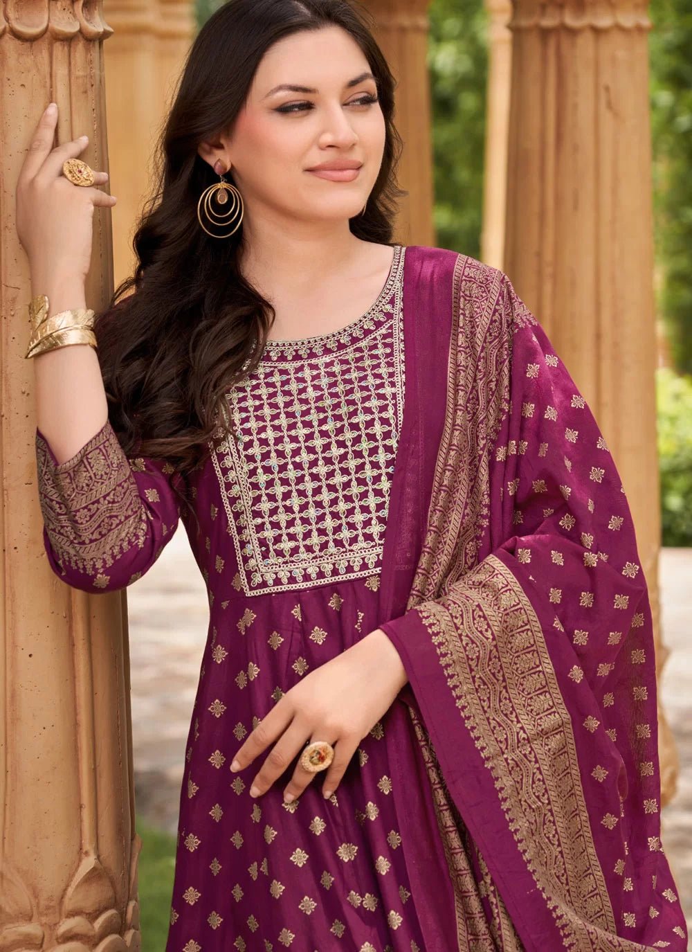 Unique Purple MG 1003 FVD - Indian Dress House 786