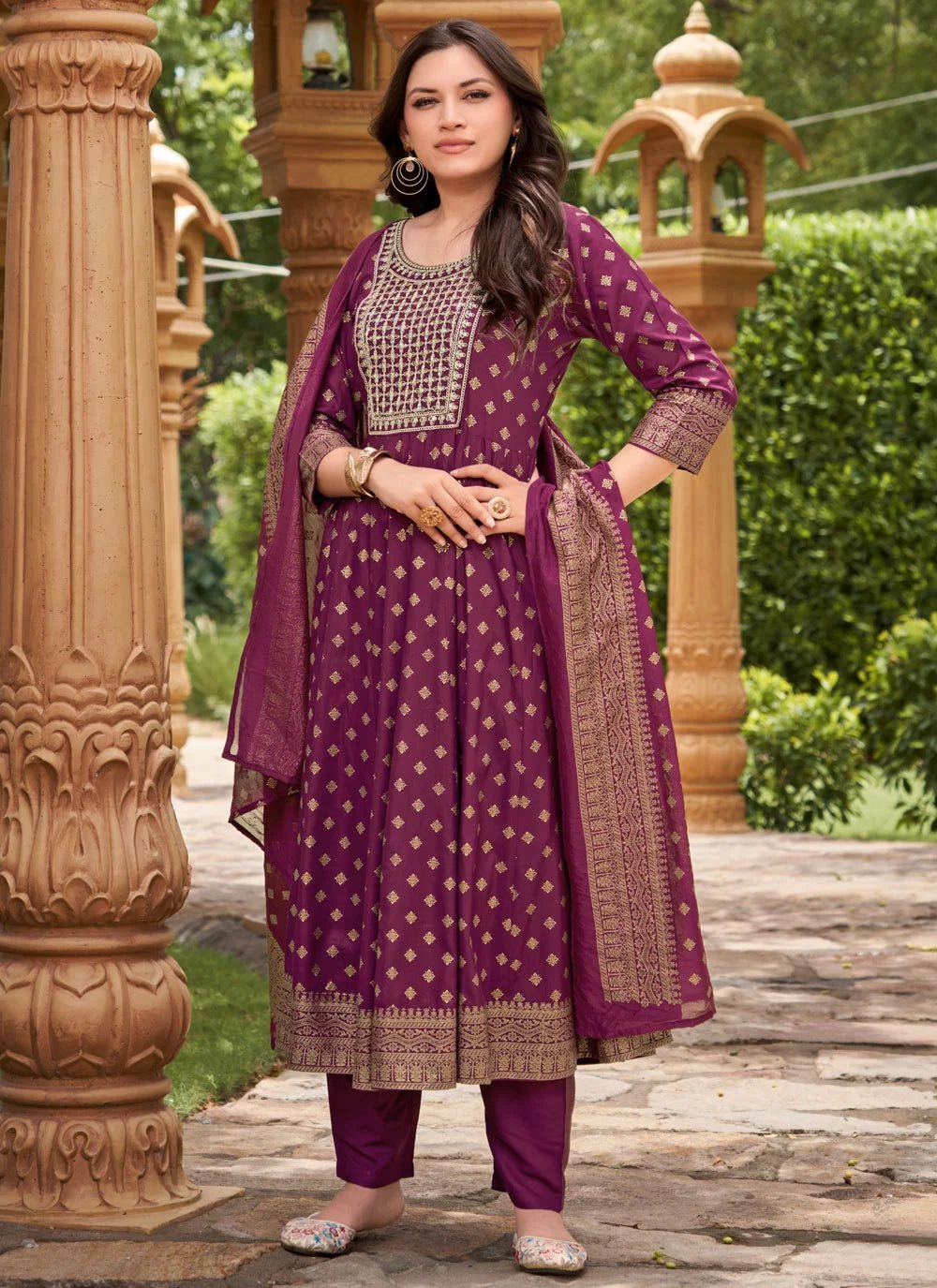 Unique Purple MG 1003 FVD - Indian Dress House 786