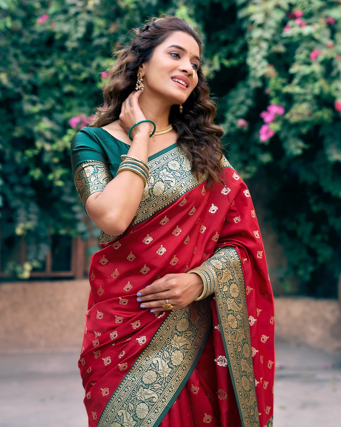 Unique Red & Green GBS - Indian Dress House 786