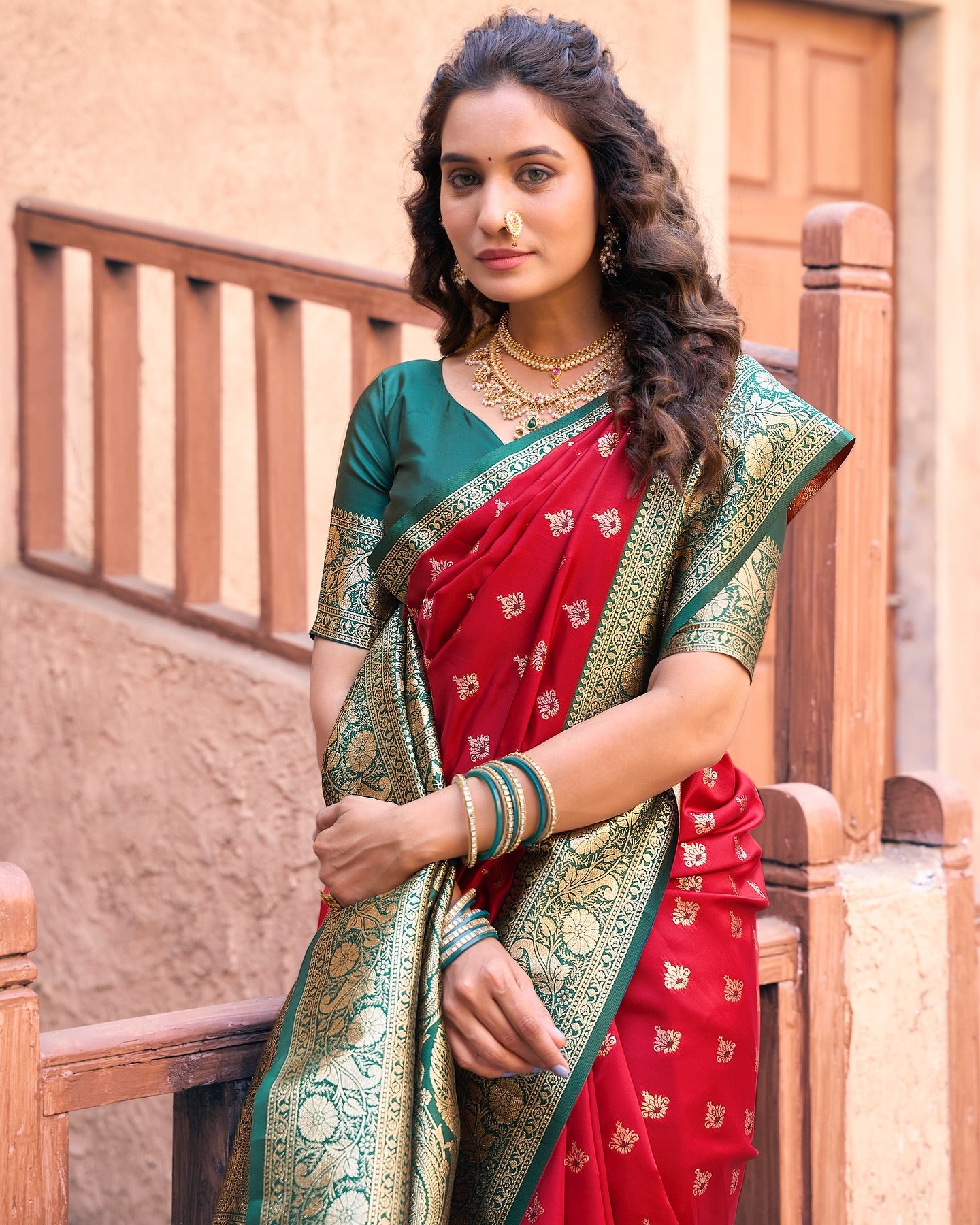 Unique Red & Green GBS - Indian Dress House 786