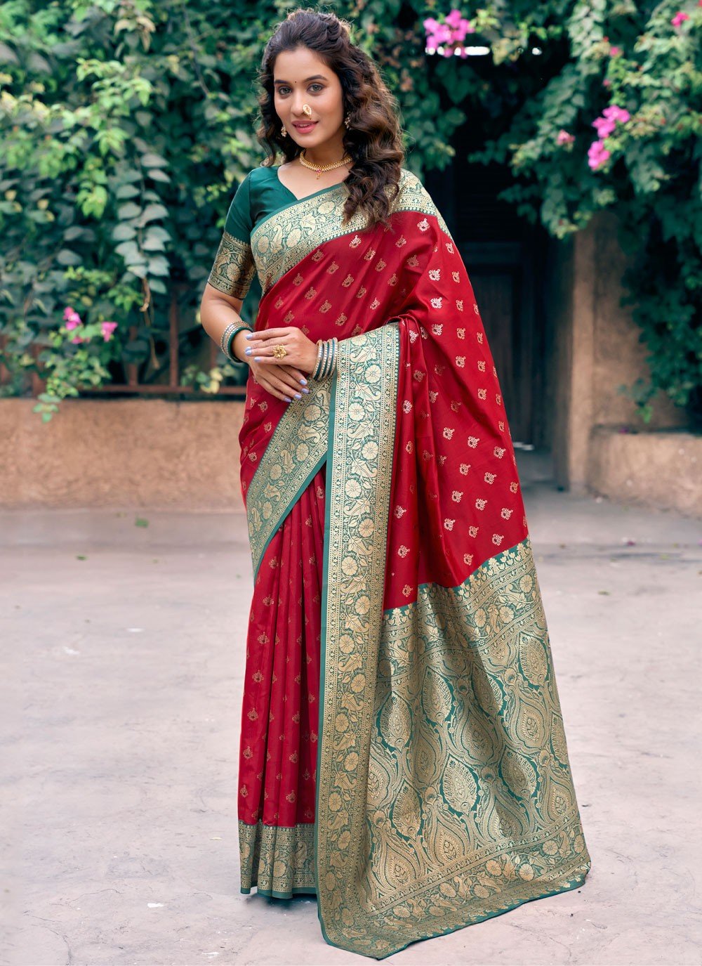 Unique Red & Green GBS - Indian Dress House 786