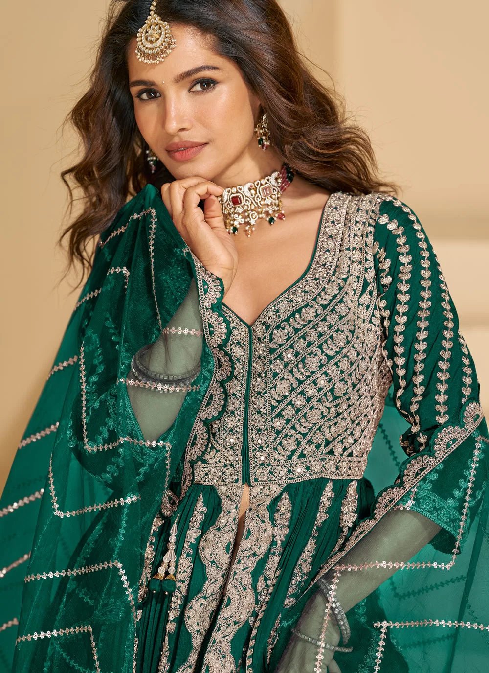 Unique Stylish Green SYMRJ - Indian Dress House 786