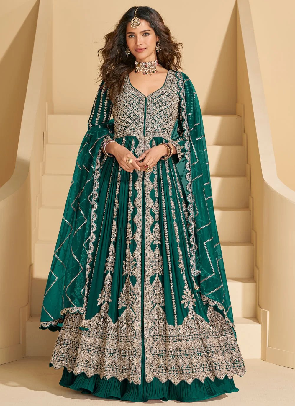 Unique Stylish Green SYMRJ - Indian Dress House 786