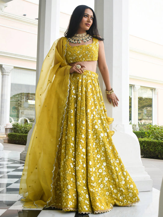 Unique & Stylish Yellow ZLC - Indian Dress House 786