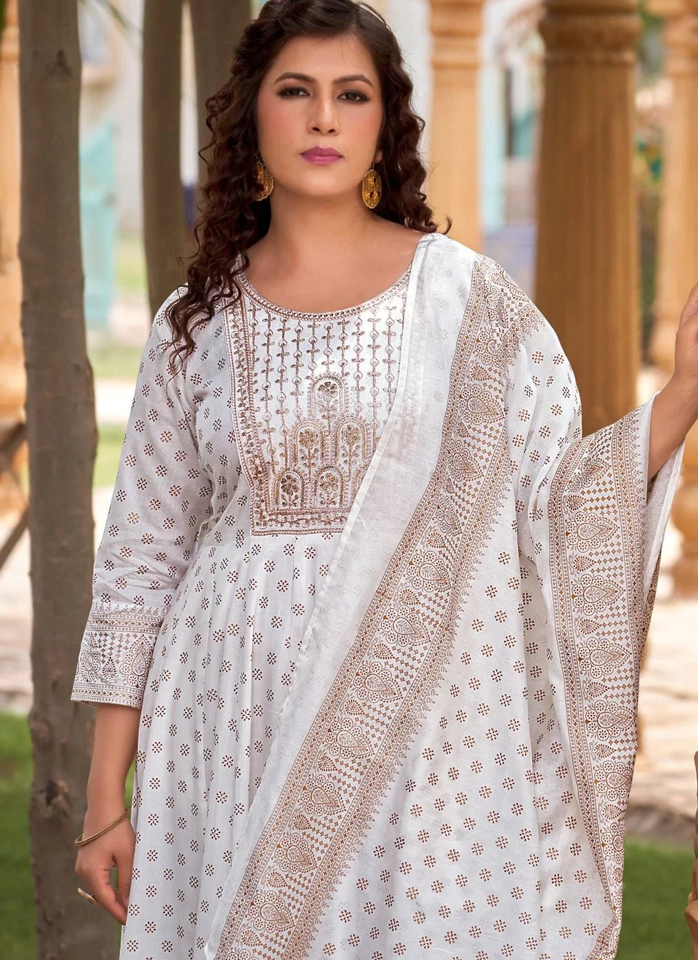 White MG 1007 FVD - Indian Dress House 786