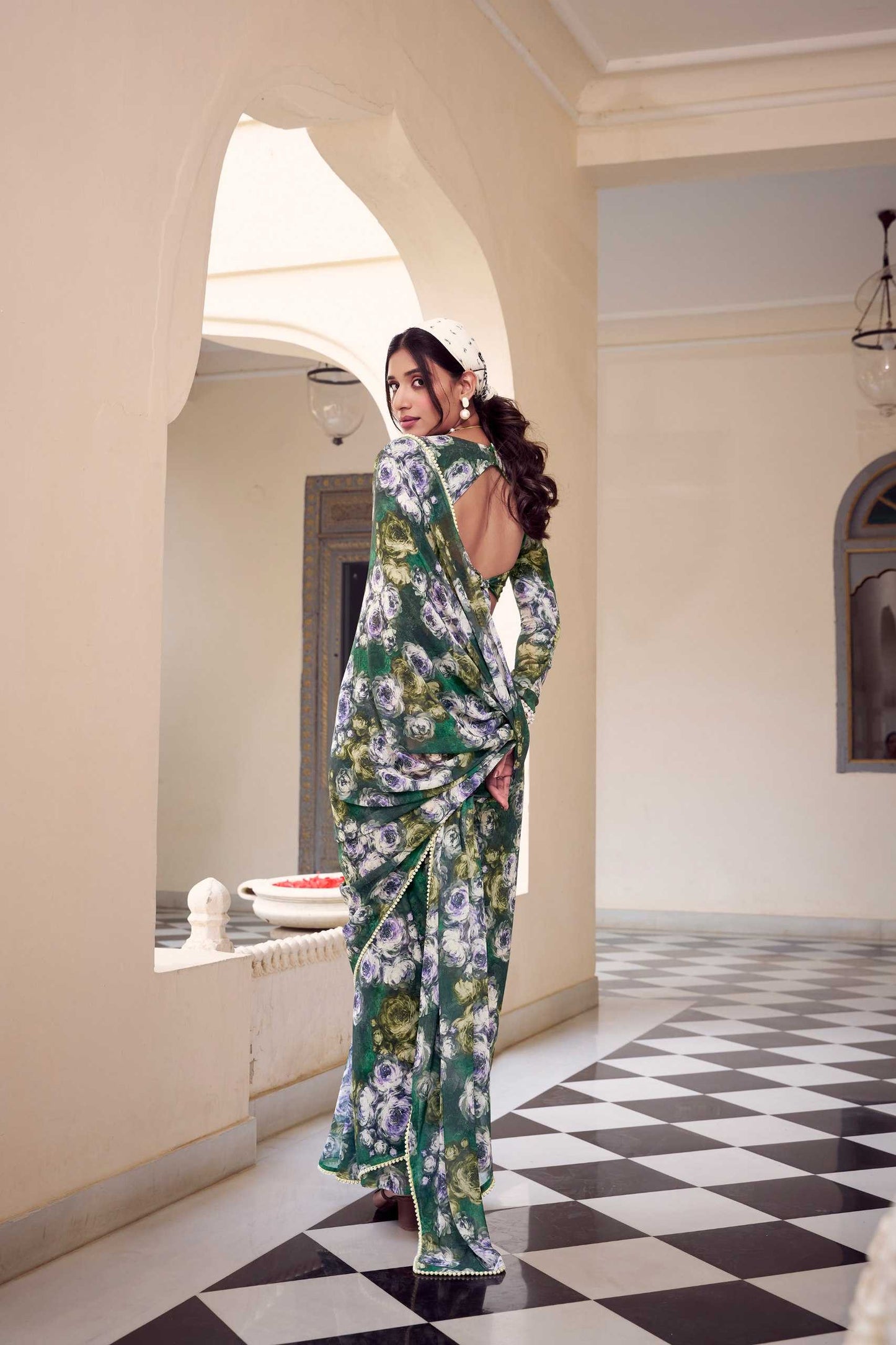 Unique Grey & Green YNF SAREE