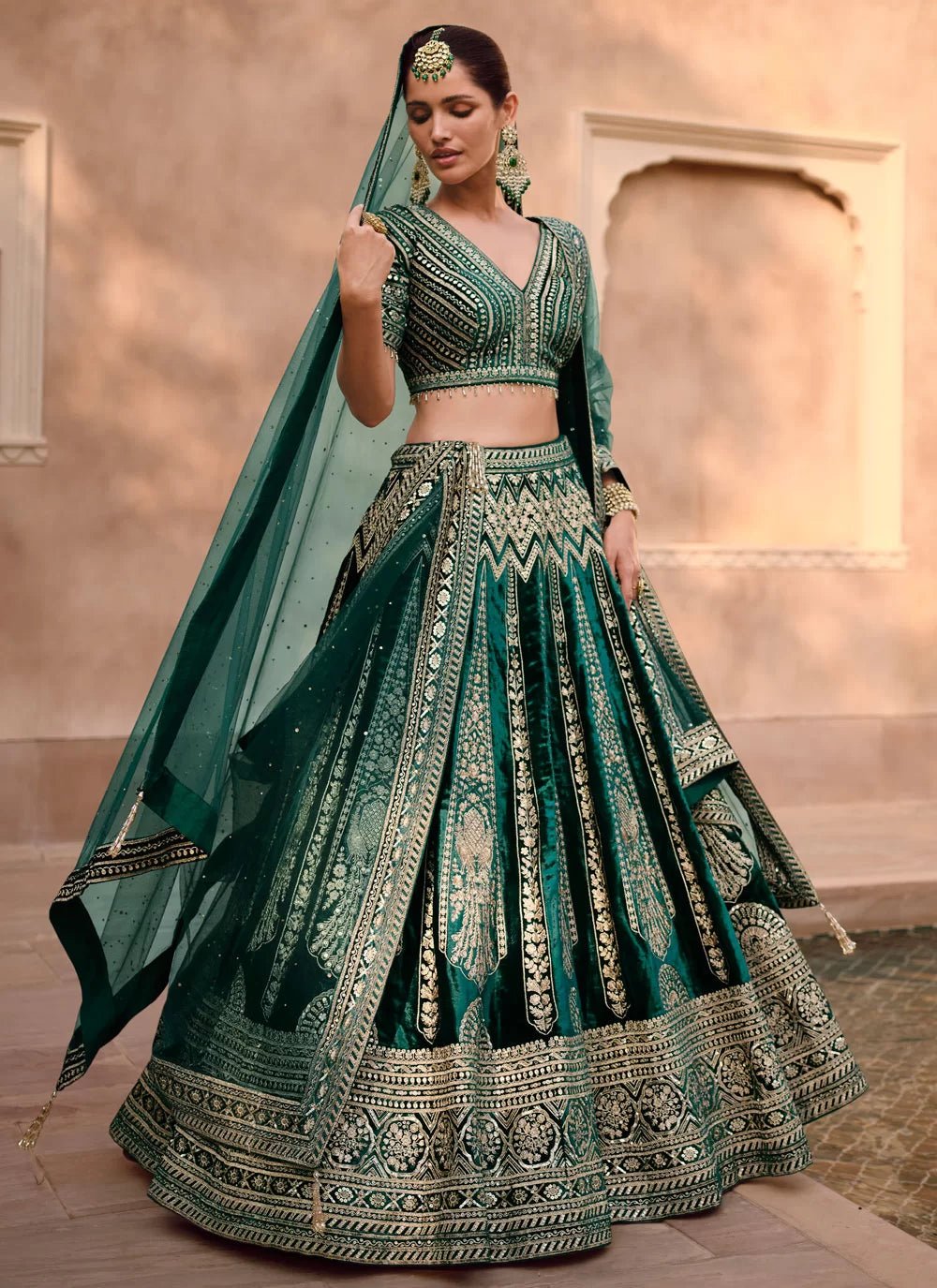 Breath Taking Green Floral SYHL - Indian Dress House 786