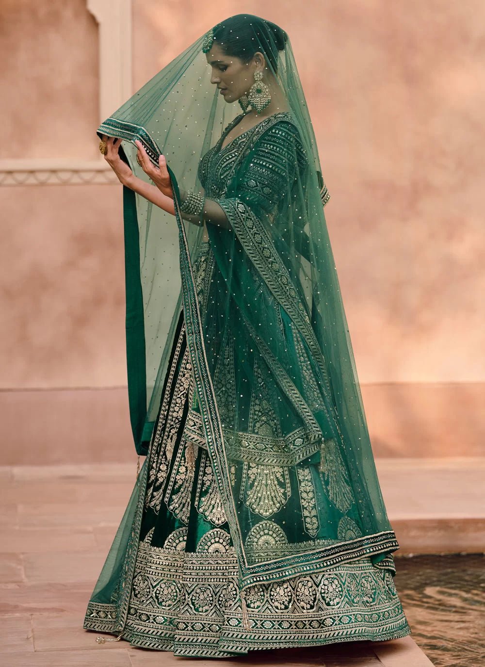 Breath Taking Green Floral SYHL - Indian Dress House 786
