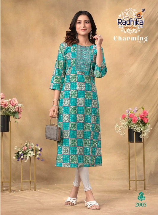 Checkered Blue RDC 2005 FVD - Indian Dress House 786