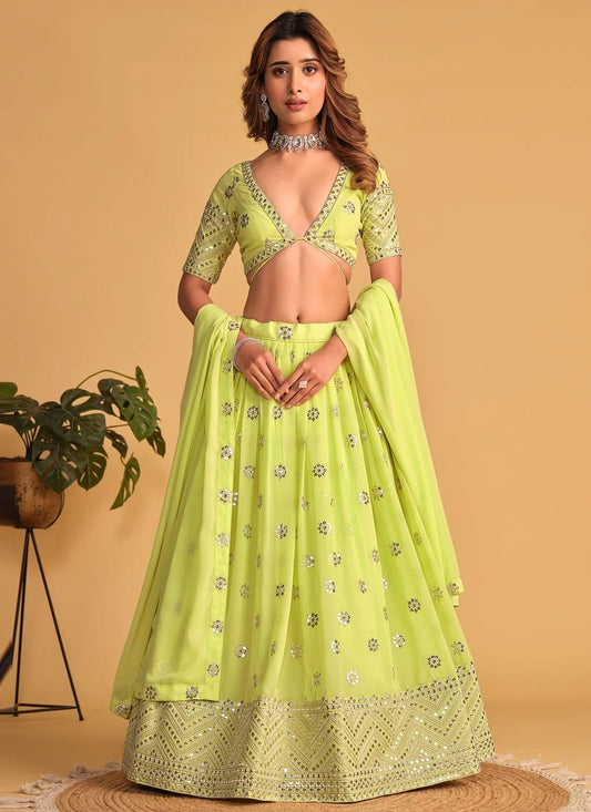 Elegant Lime Green ZAL - Indian Dress House 786