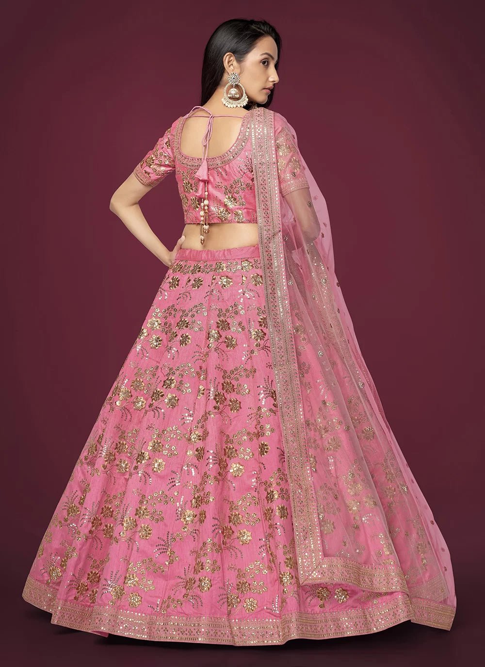 Elegant Pink & Gold ZHML - Indian Dress House 786