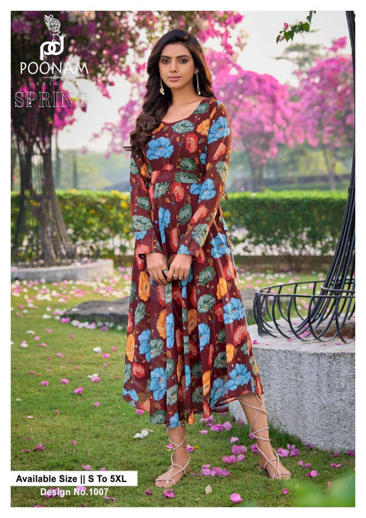 Floral Brown PSV 1007 FVD - Indian Dress House 786