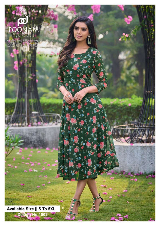 Floral Green PSV 1002 FVD - Indian Dress House 786