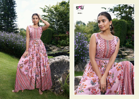 Floral Mink S4B 02 FVD - Indian Dress House 786