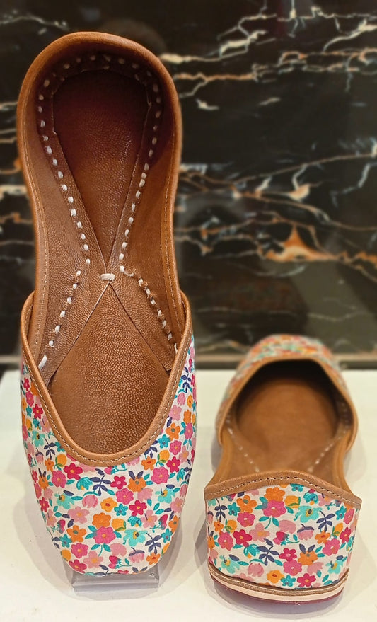 Floral Printed Multi Color Jutti - Indian Dress House 786