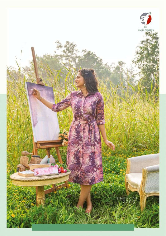 Floral Purple ANS 2703 KT - Indian Dress House 786