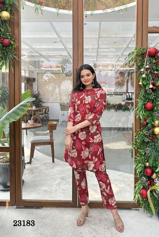 Goregous Floral Red IND FVD - Indian Dress House 786