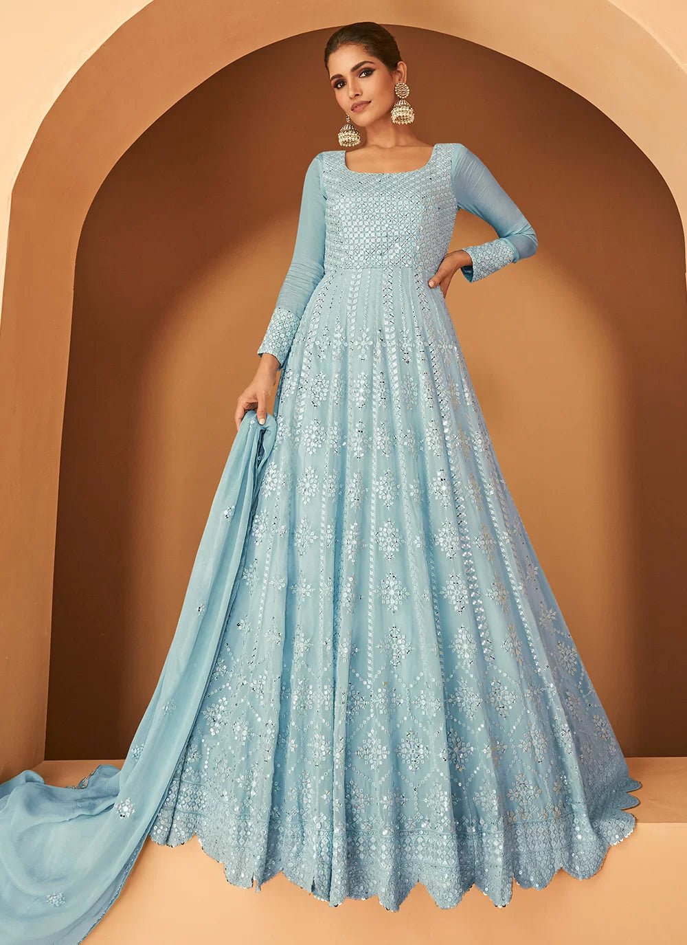 light blue indian dress