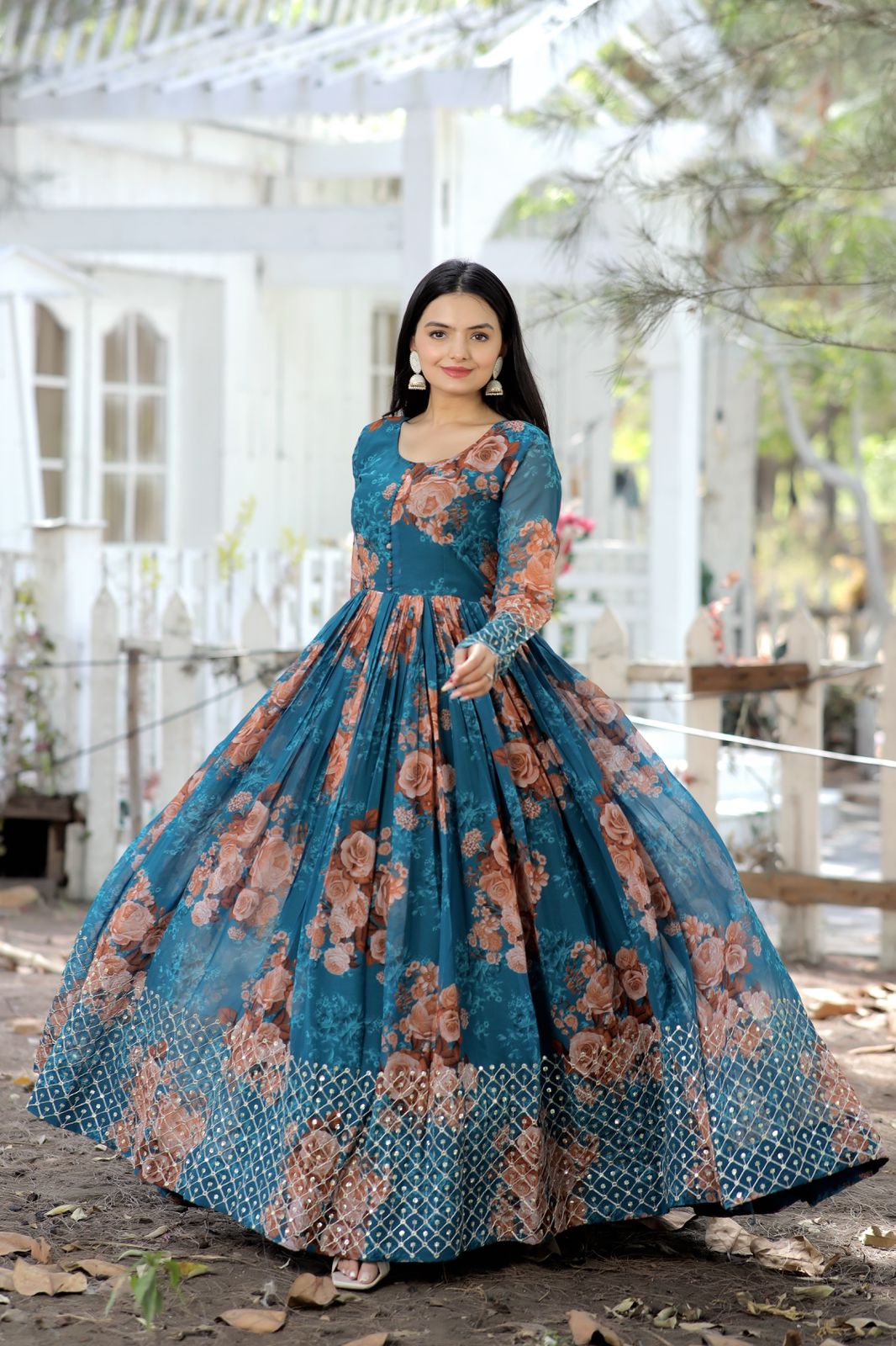 Gorgeous Blue Floral NC FVD - Indian Dress House 786 Gorgeous Blue Floral NC FVD - Indian Dress House 786