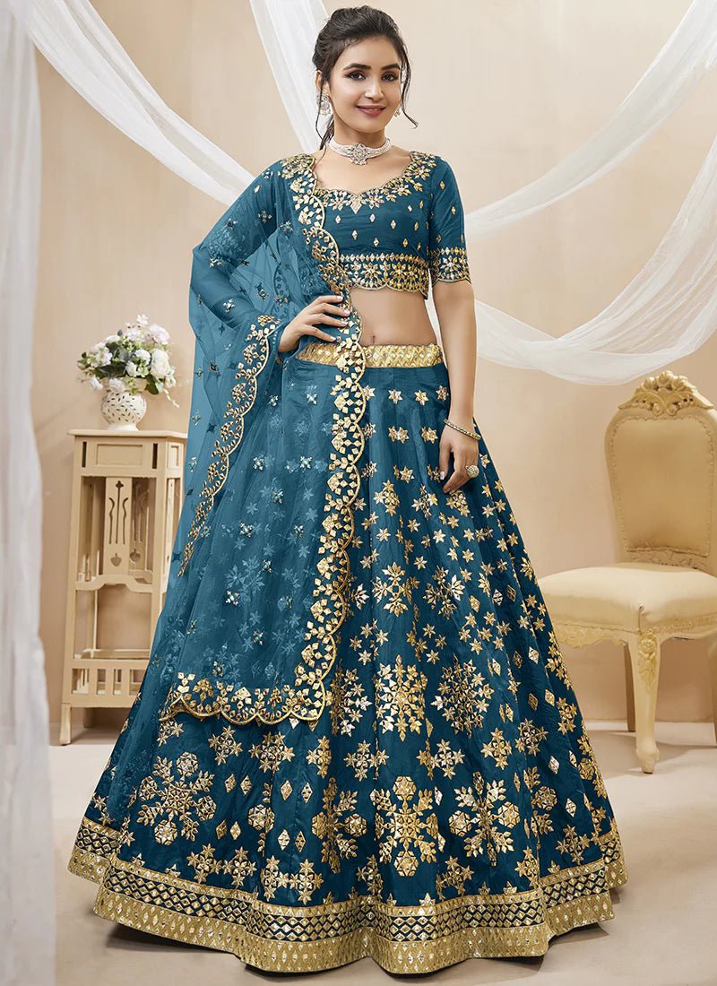 Blue and 2025 gold indian dress