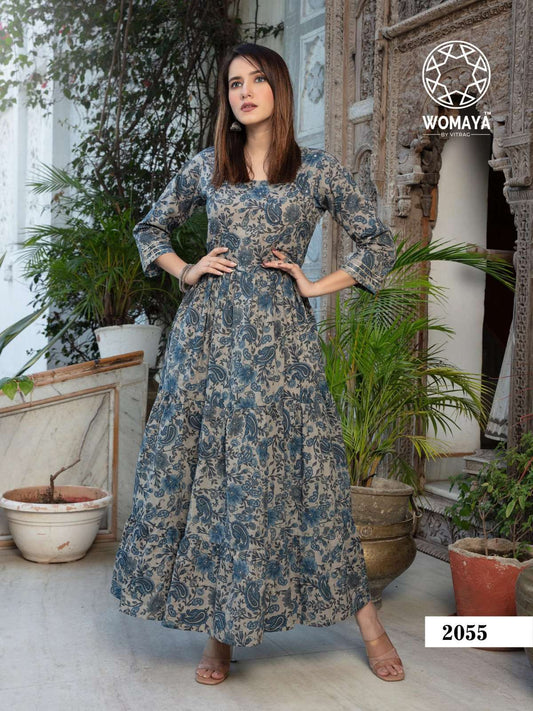 Gorgeous Floral Blue WMV 2055 FVD - Indian Dress House 786