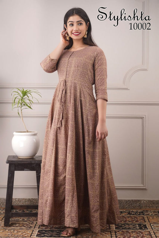 Gorgeous Floral Brown STYG 10002 FVD - Indian Dress House 786