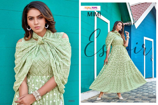 Gorgeous Floral Green & White TTM 2003 FVD - Indian Dress House 786