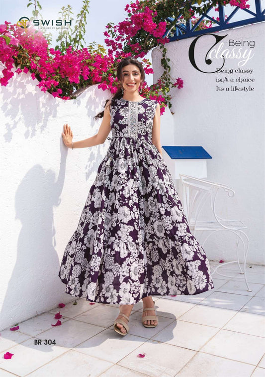 Gorgeous Floral Purple SWSC 304 FVD - Indian Dress House 786