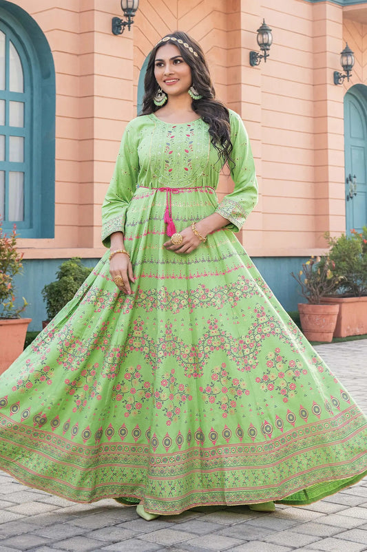 Gorgeous Light Green MIF 303 FVD - Indian Dress House 786