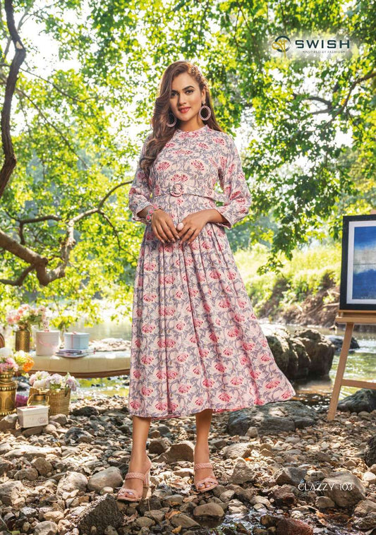 Gorgeous Mink Floral SWC 103 FVD - Indian Dress House 786