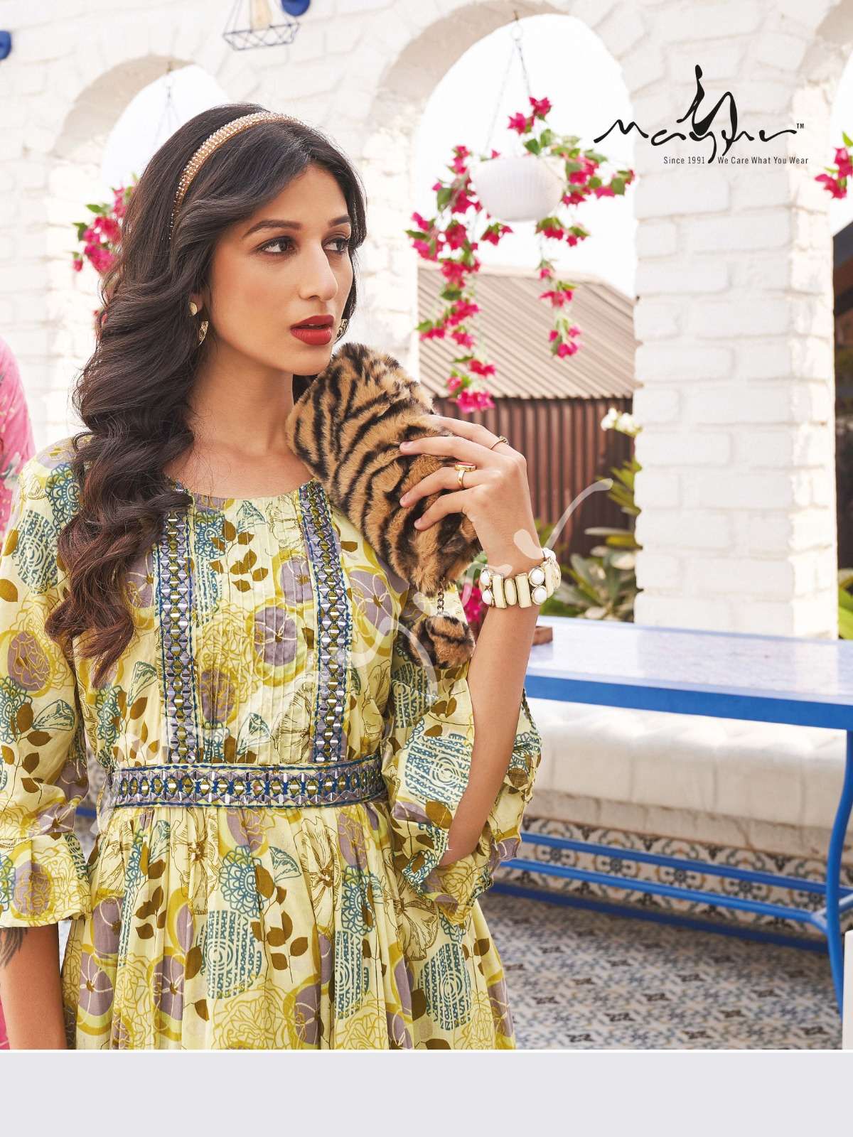 Gorgeous Olive Floral SMY 01 FVD - Indian Dress House 786