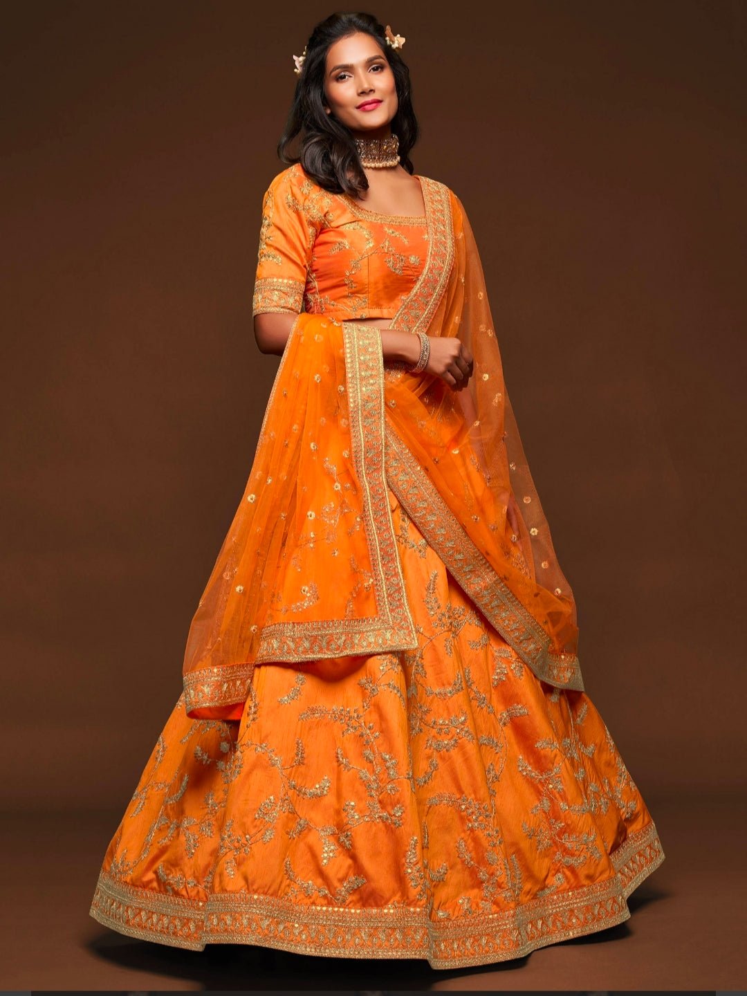 Gorgeous Orange ADL - Indian Dress House 786