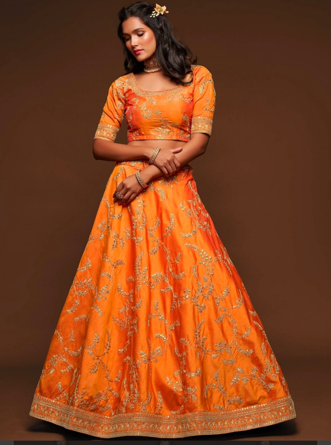 Gorgeous Orange ADL - Indian Dress House 786