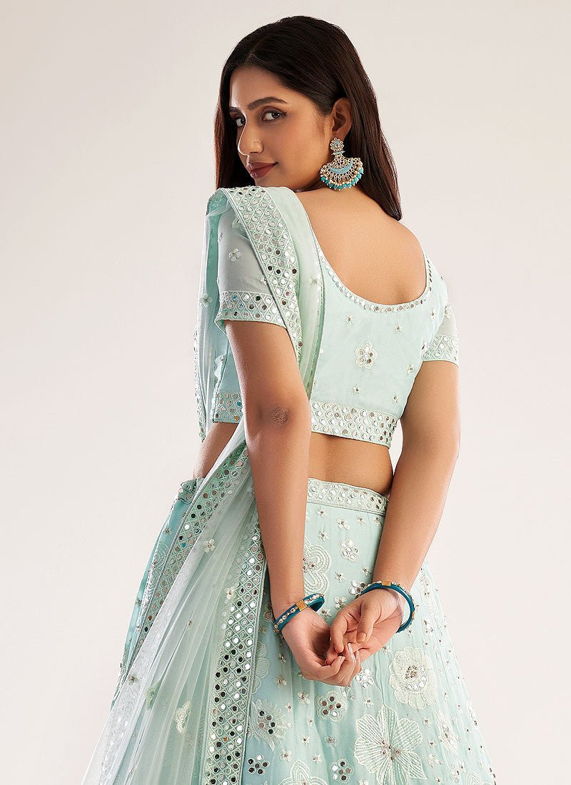 Gorgeous Sea Green Floral ABHFL - Indian Dress House 786