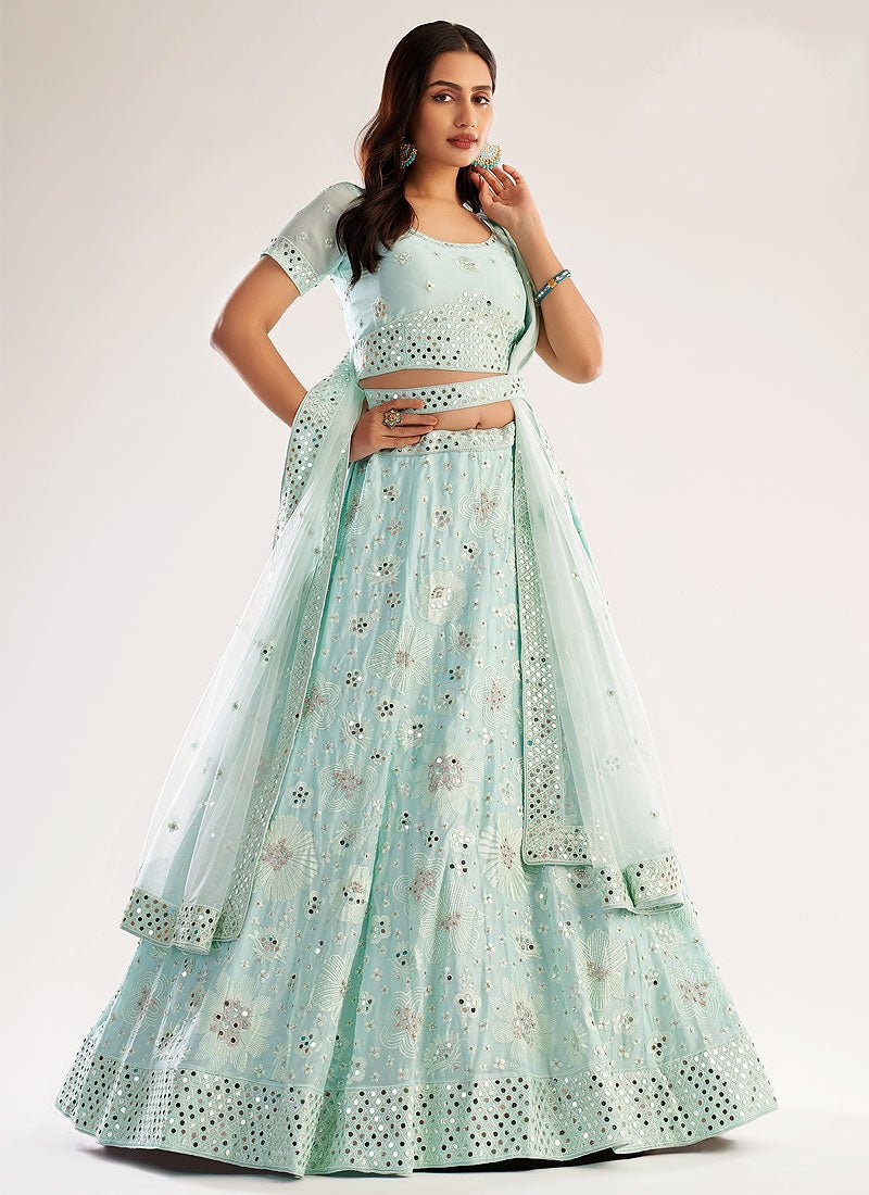 Gorgeous Sea Green Floral ABHFL - Indian Dress House 786