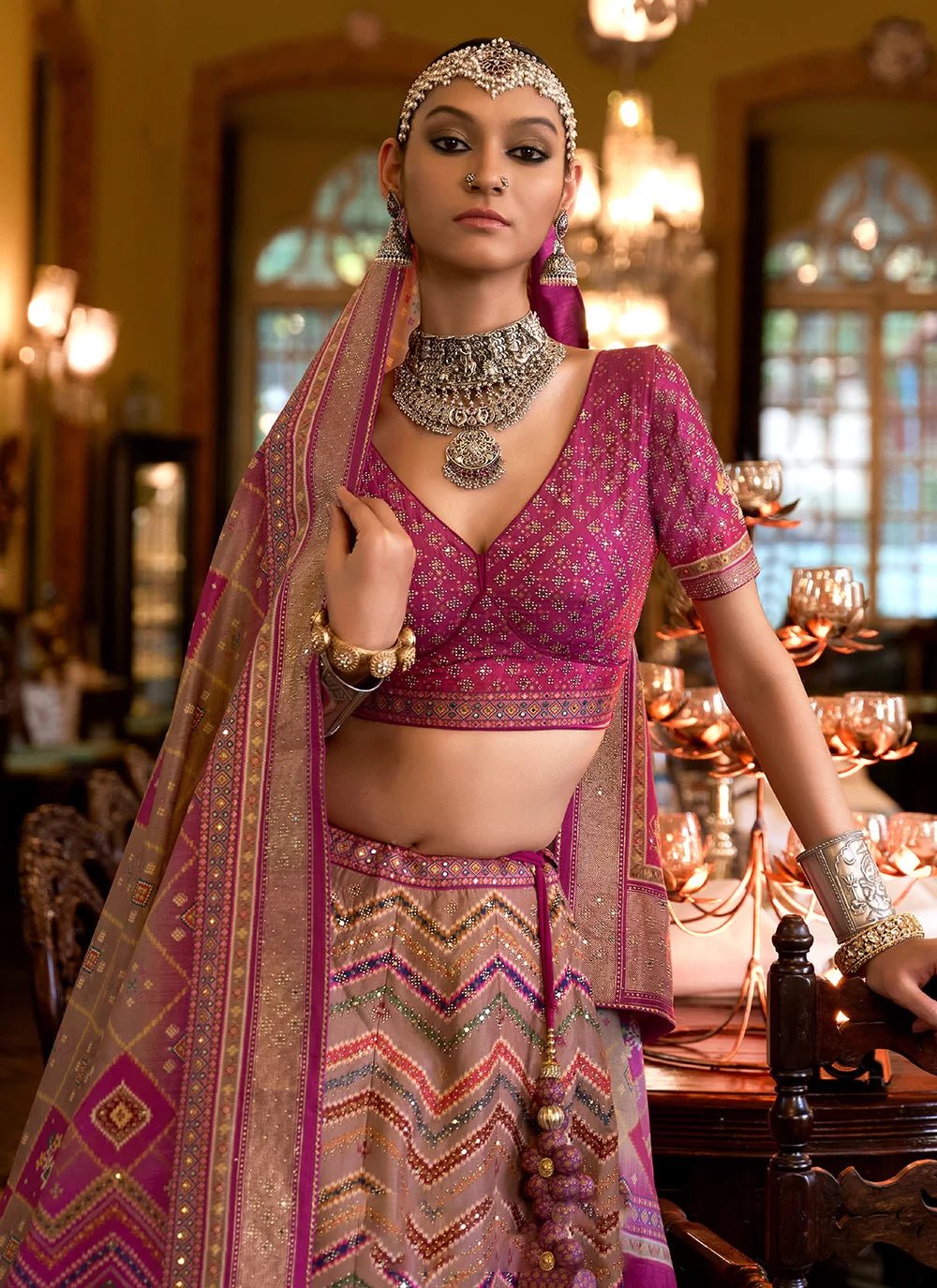 Gorgeous Striped Purple MC RWL - Indian Dress House 786