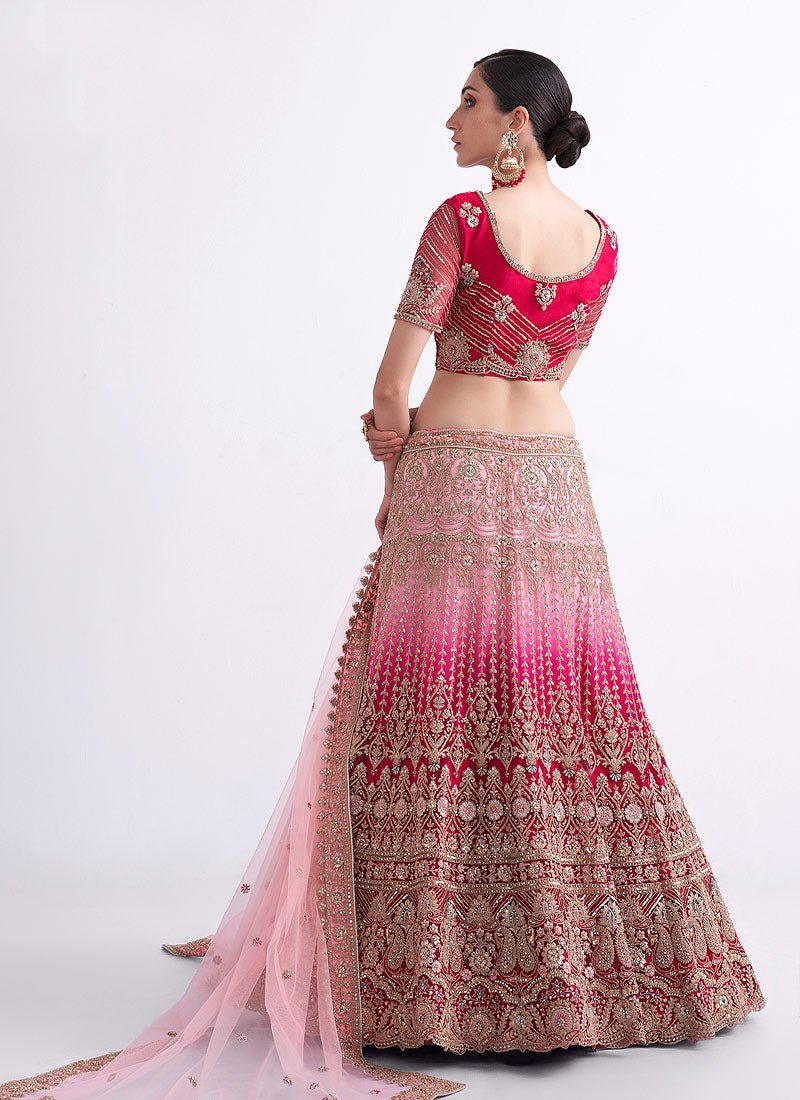 Pink Shaded & Gold ABHPL - Indian Dress House 786