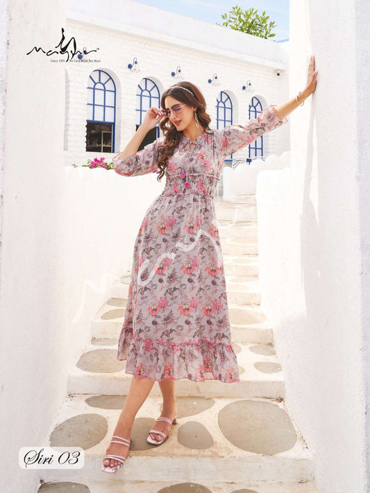 Stunning Floral Pastel Mauve SYM 03 FVD - Indian Dress House 786