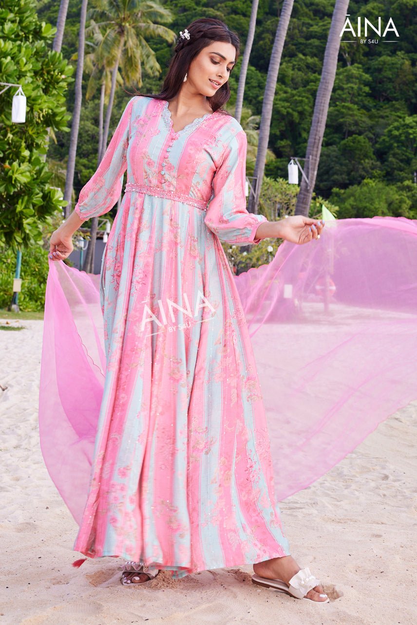 Stunning MC Blue & Pink MKSU 04 KT - Indian Dress House 786