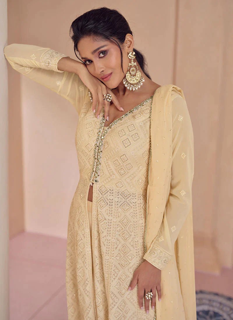 Stunning Pale Gold SSA - Indian Dress House 786