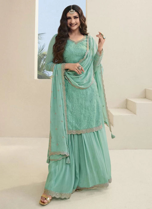 Stunning Pastel Sea Blue VFKG - Indian Dress House 786