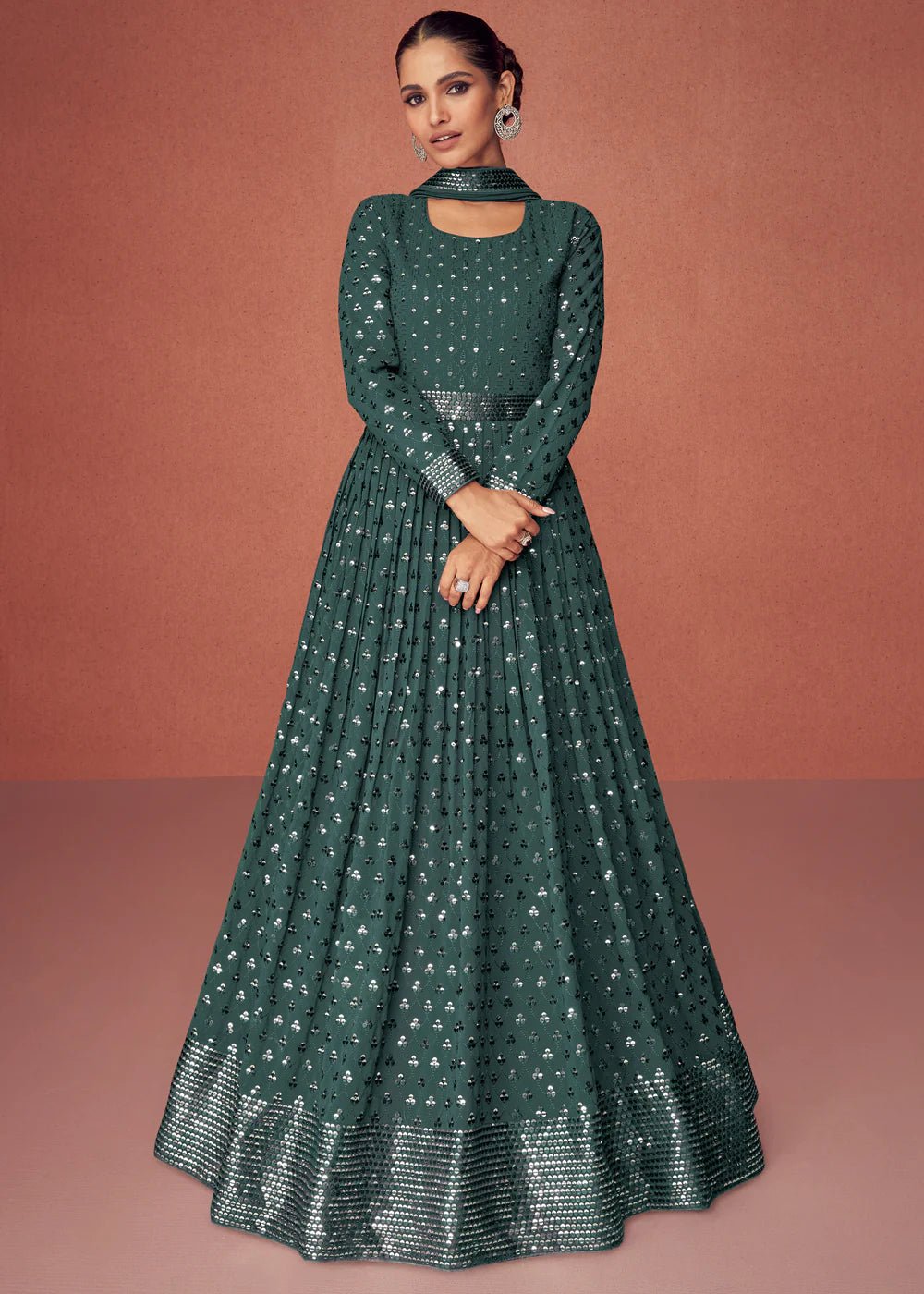 Stylish Bottle Green ACS - Indian Dress House 786