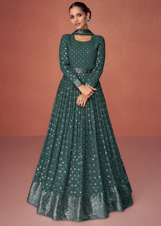 Stylish Bottle Green ACS - Indian Dress House 786