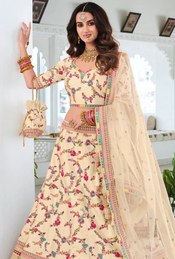 Unique Floral Beige RYL - Indian Dress House 786