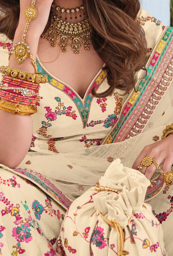Unique Floral Beige RYL - Indian Dress House 786