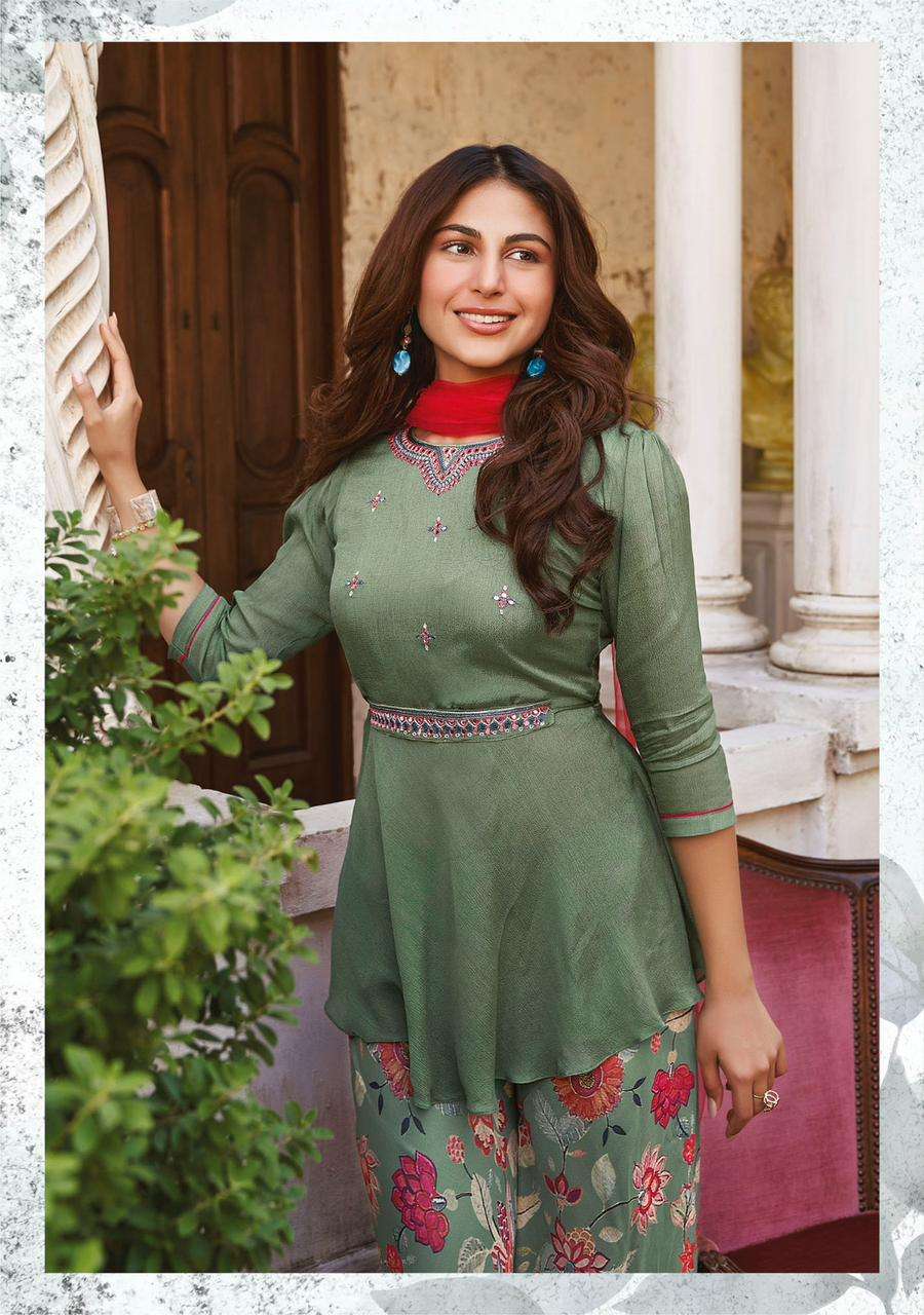 Unique Green Floral AFSG 7222 FVD - Indian Dress House 786