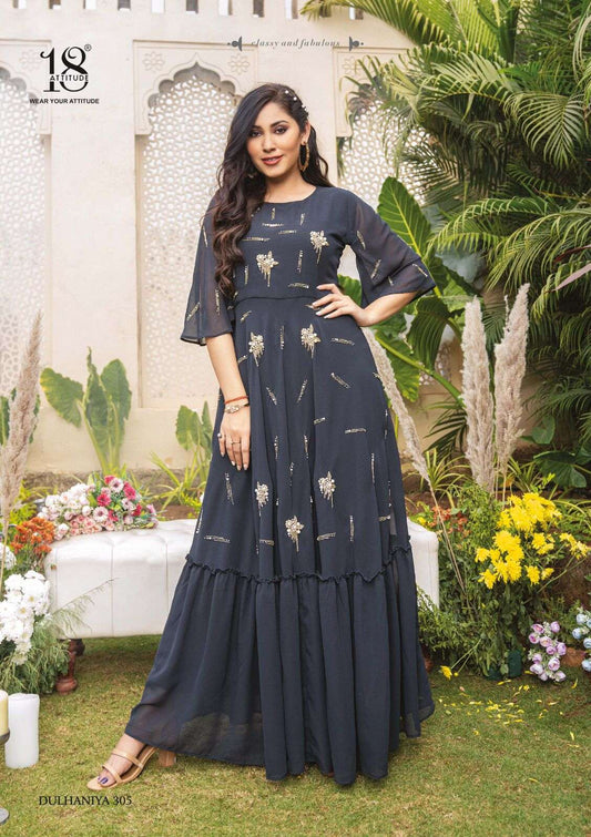 Unique Grey ATD 305 FVD - Indian Dress House 786