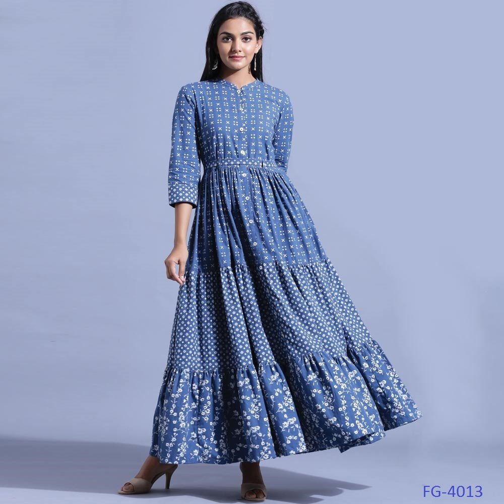 Unique Light Blue Printed FGJ 4013 FVD - Indian Dress House 786